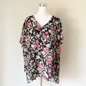 Agnes Orinda Floral Top Size 4X